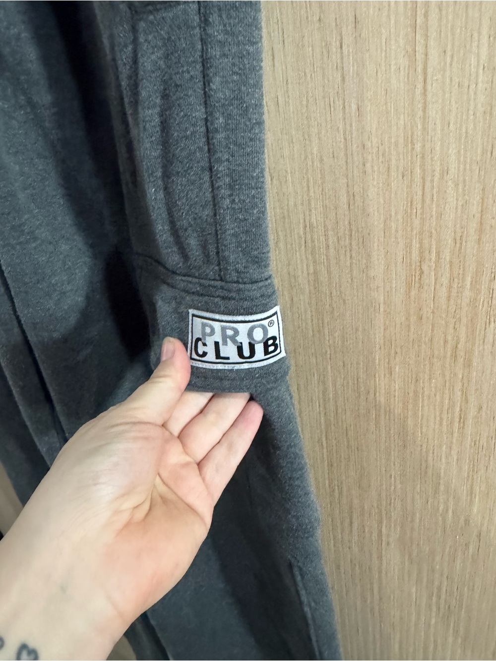 Men's Pro Club Heavyweight Charcoal Cargo Sweatpants with Elastic Waist Small - Picture 2 of 7